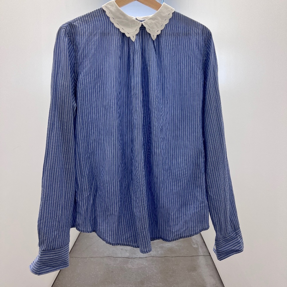 blue and white striped shirt